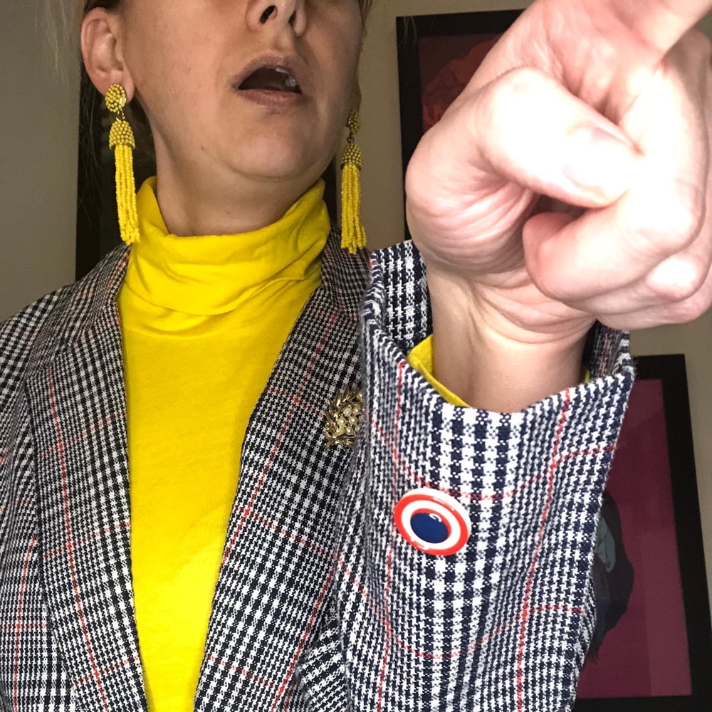 Vintage 1970s Mod Blazer by Cos Cob red and blue